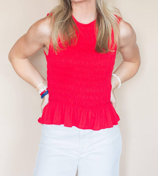 Anniewear - All American Flare Sleeveless Peplum Top