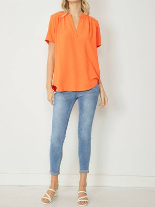 Entro - Short Sleeve V-neck Top