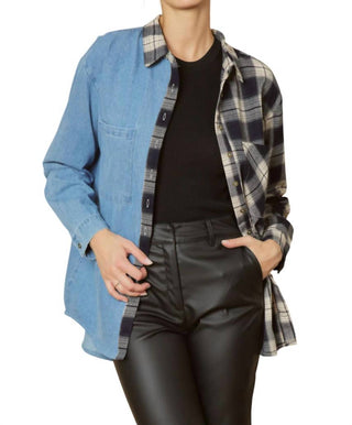 Entro - Denim & Plaid Top