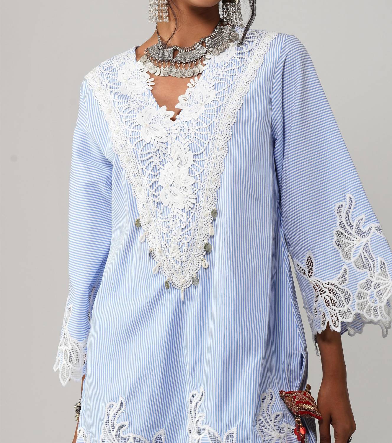 Zaalima Fashion - Stripe Pattern Co-ord Set - Noor-e-rang