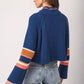Free People - Striped Greta Half Zip Sweater