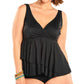 Always For Me - Plus Size Opulent Wrap Tankini Top with Matching Tankini Bottom
