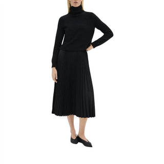 Theory - Pleated Combo Turtleneck Dress