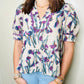 Entro - Ecru Top With Irises