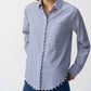 Joseph Ribkoff - Striped Blouse With Pearl Details