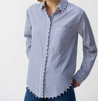 Joseph Ribkoff - Striped Blouse With Pearl Details