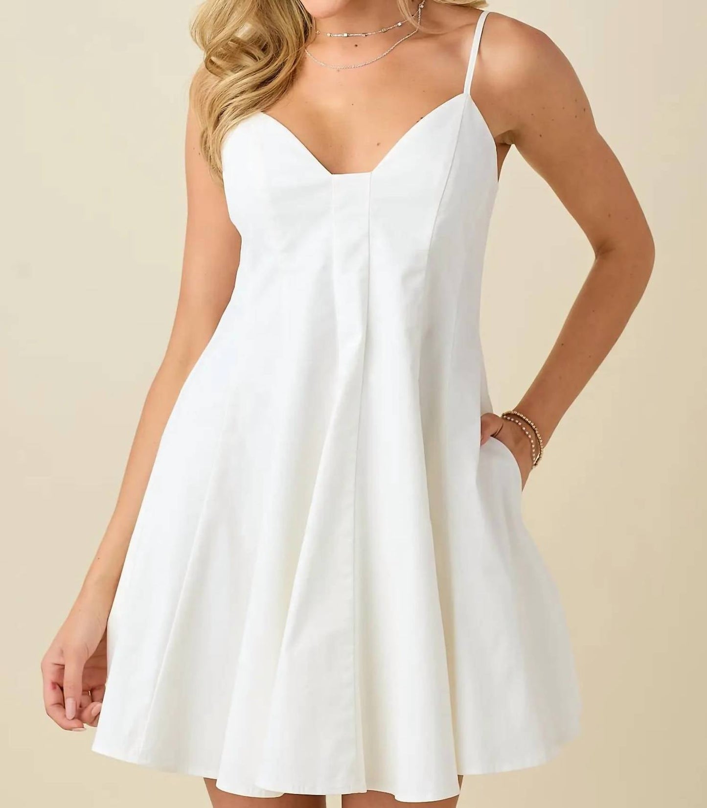 Baby Pink - Strappy Sweetheart Neck Mini Dress