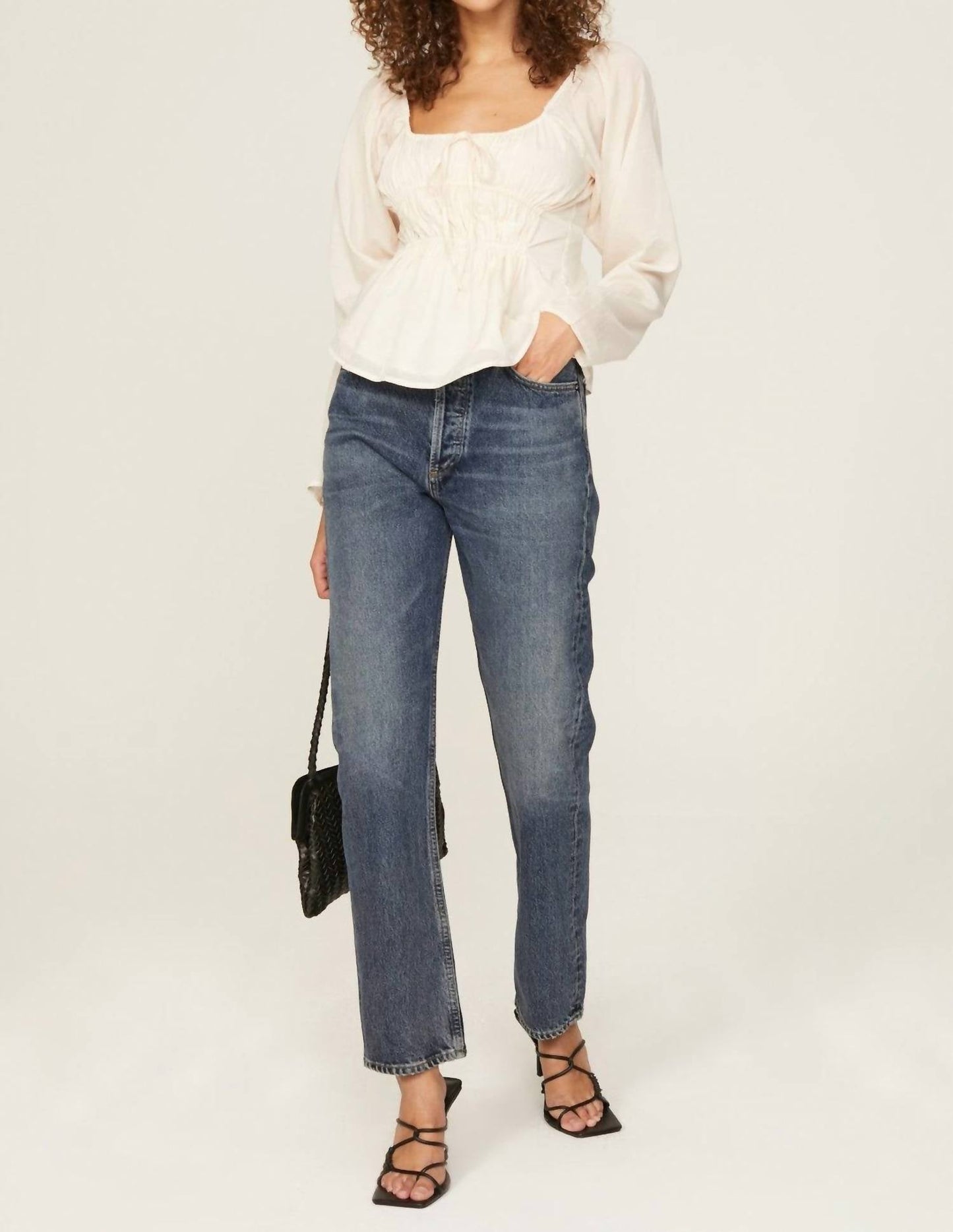 Something Navy - Cinched Front Blouse