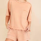 Very J - Mineral Washed Comfy Knit Top & Shorts Set