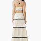 America & Beyond - Ric-rac Halter Top & Tiered Skirt Set