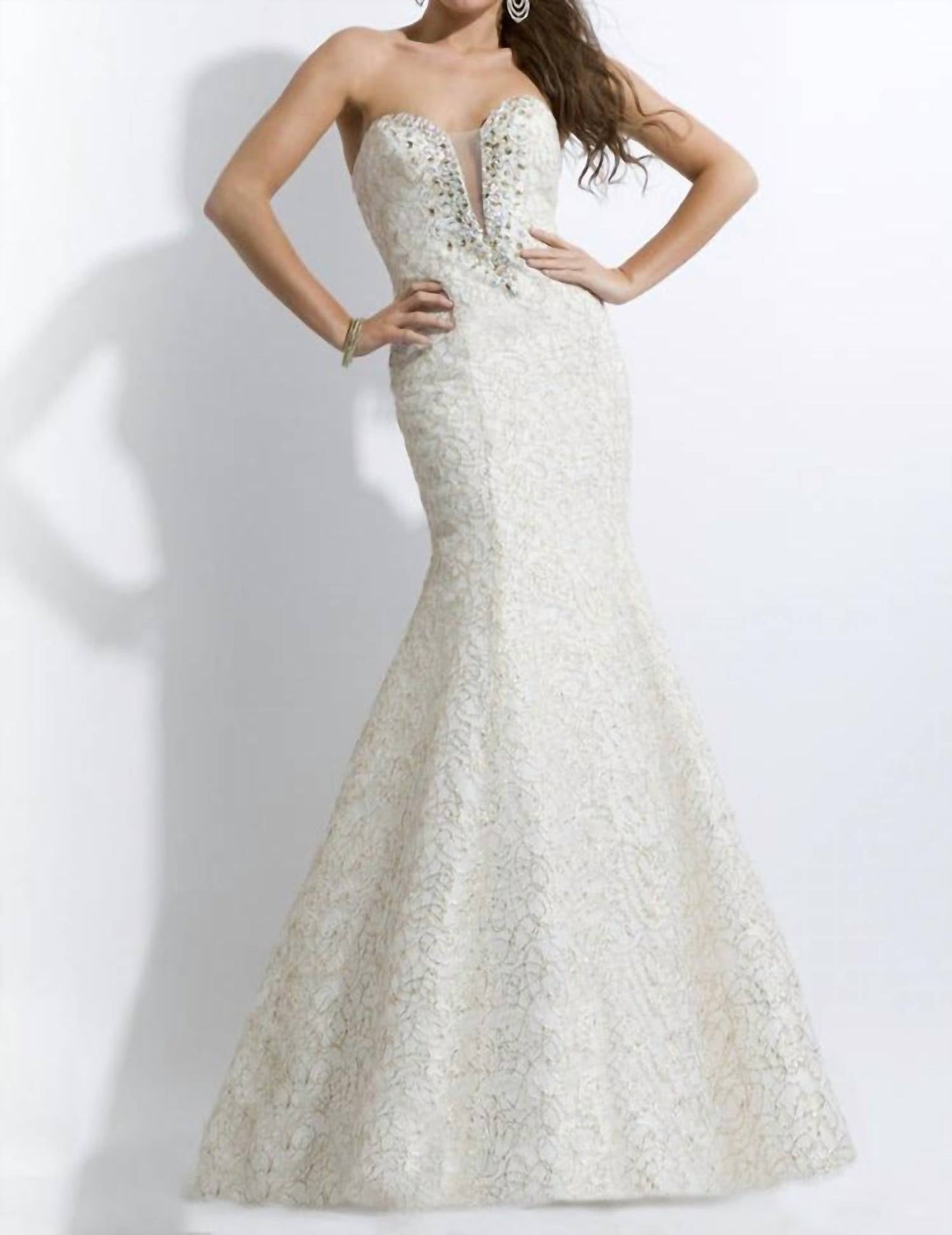 Rachel Allan - Fitted Soft Tulle Mermaid Gown