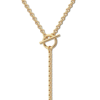 Eklexic - Women's Micro Royal Rolo Toggle Lariat Necklace