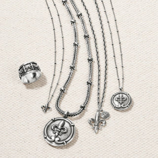 Brighton - Women's Fleur De Lis Small Coin Necklace