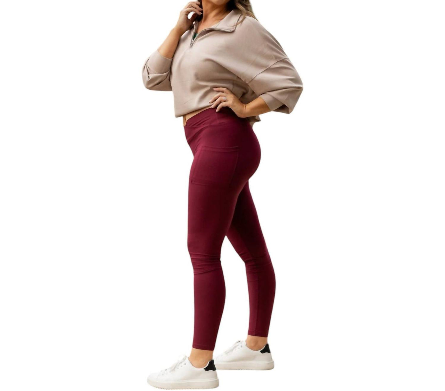 Julia Rose - Molly Crossover Full Length Leggings with Pockets