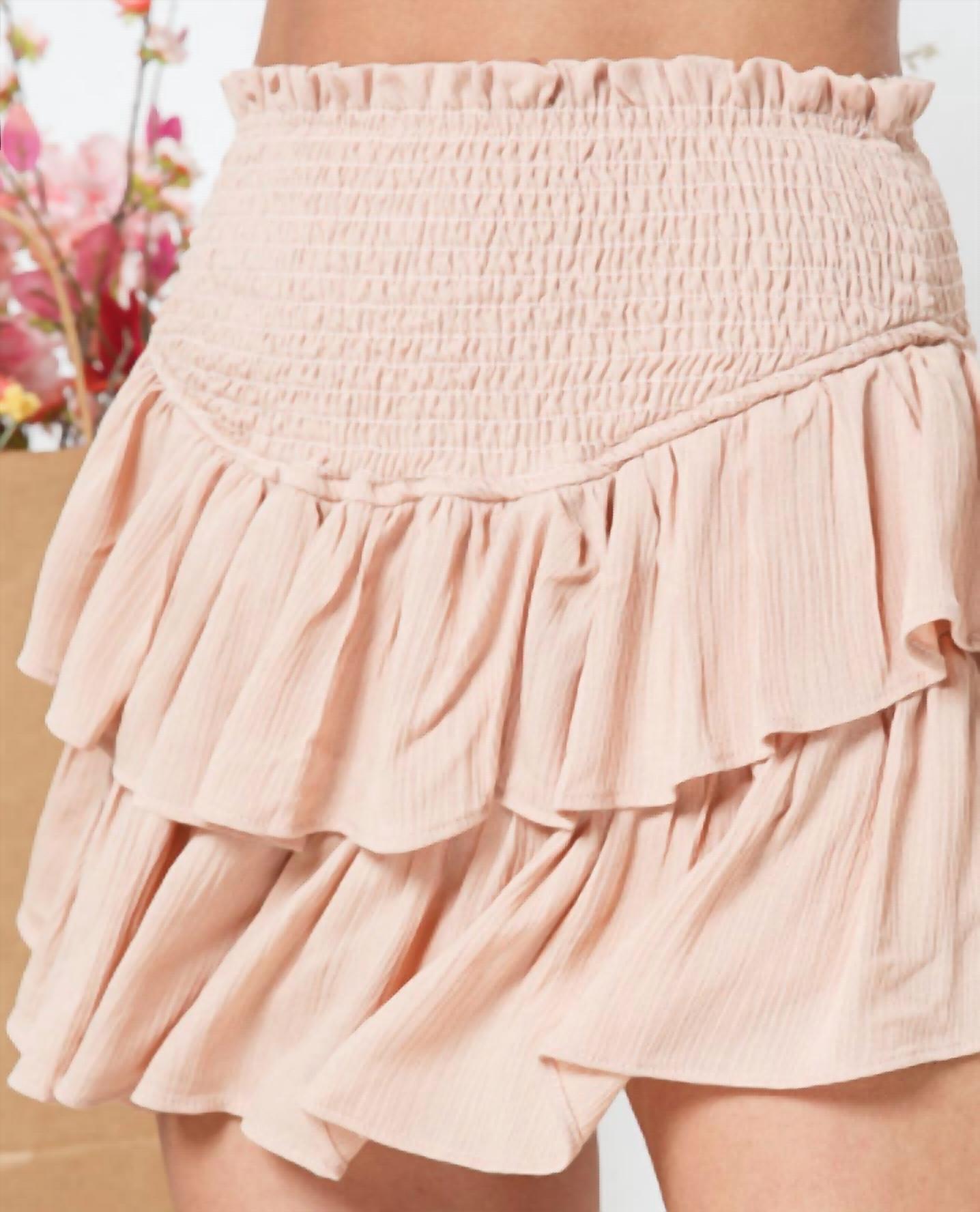 Blue B - Women's Ruffle Smocked Mini Skort