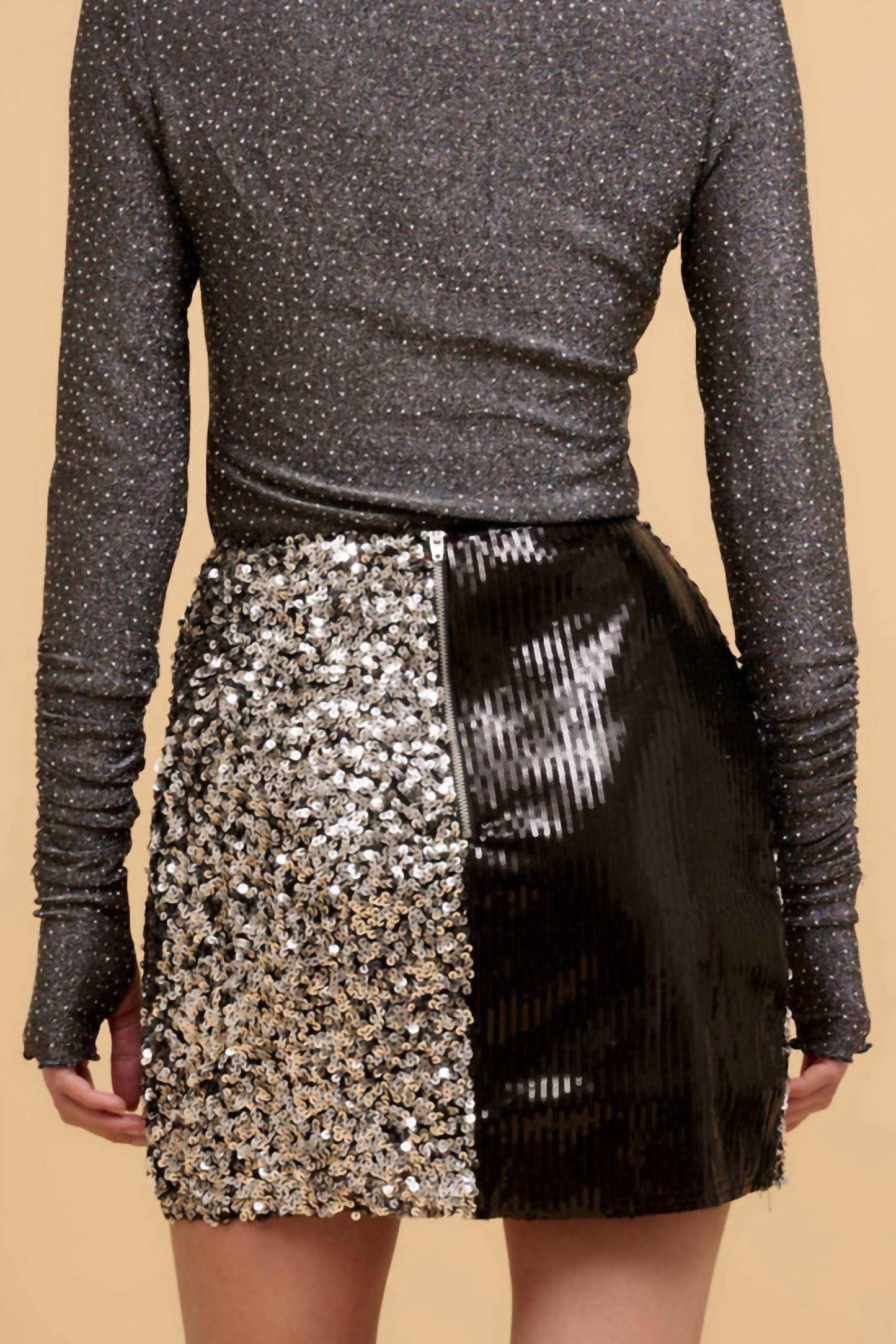 Promesa - Sequins High Waist Mini Skirt
