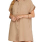 She + Sky - Drop Shoulder Button Up Shirt Dress