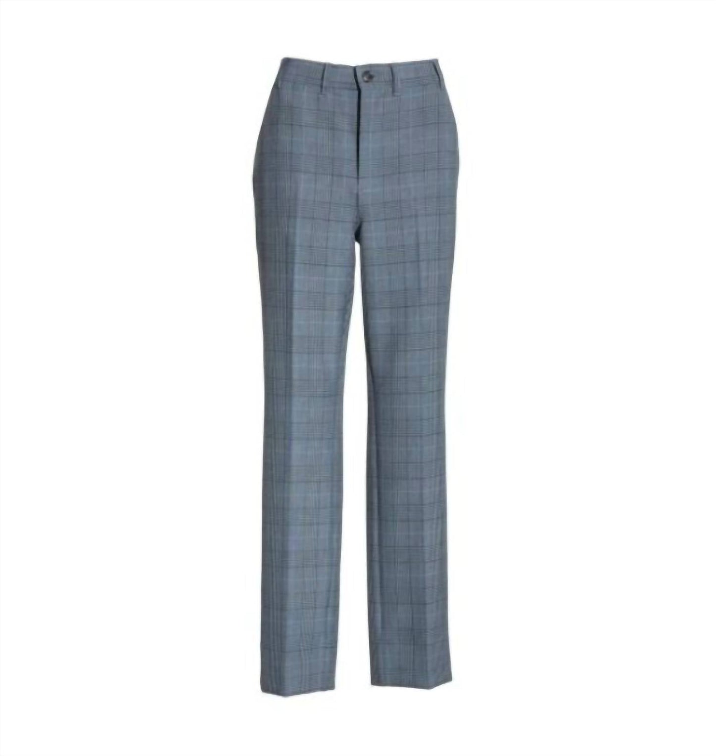 Ganni - Plaid Suiting High Rise Straight Leg Trousers