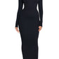 Naked Wardrobe Black PerSuede U Long Sleeve Maxi Dress