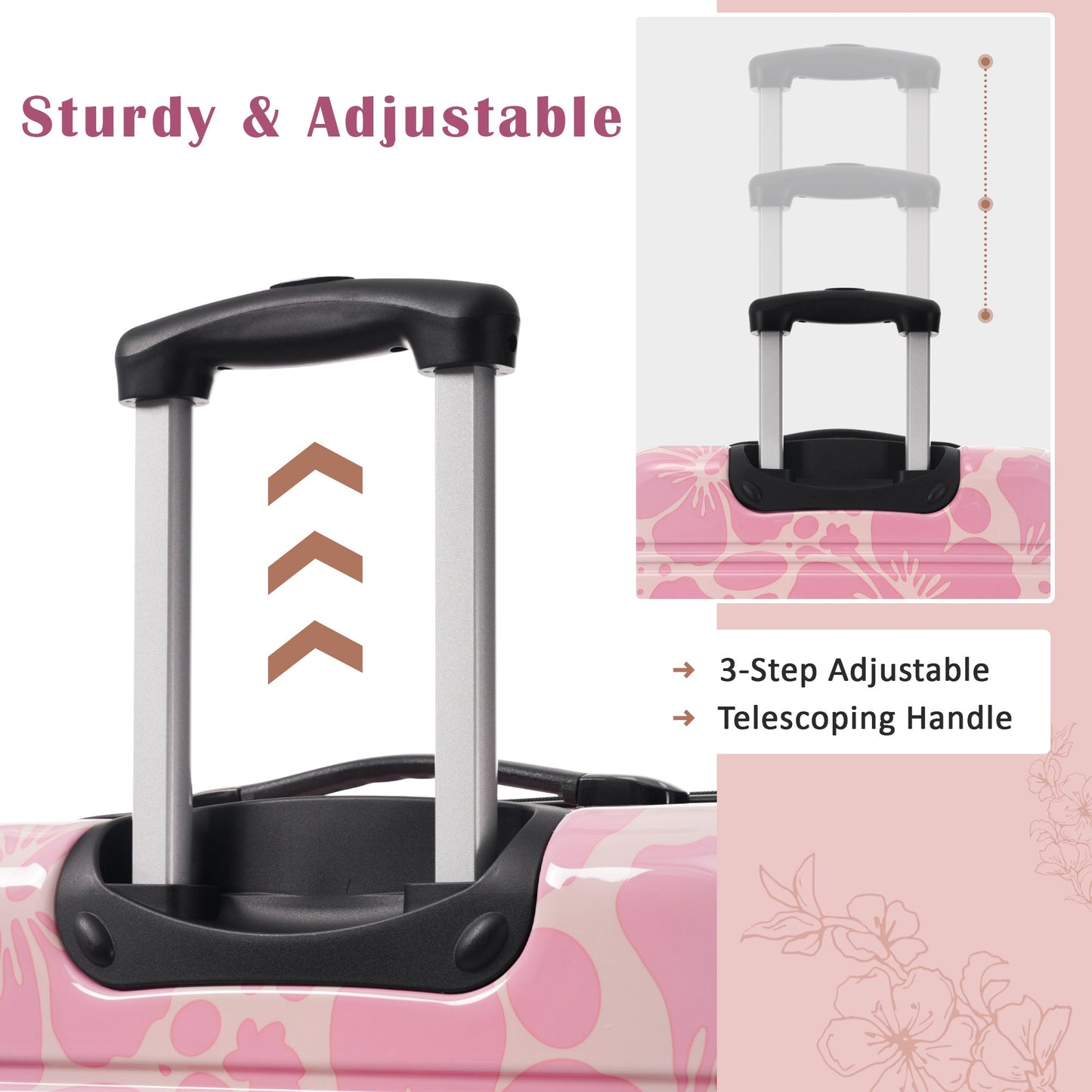 Hardshell Luggage Sets 3-Pcs Spinner Suitcase with TSA Lock