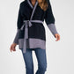 Elan - Belted Color Block Cardigan