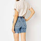 Judy Blue - High Waist Destroyed Hem Bermuda Shorts