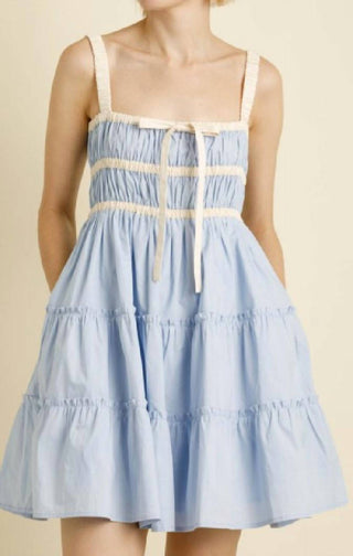 Aureum - Combo Trimming Mini Dress