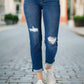 Judy Blue - Women's Mid Rise Slim Destroyed Jeans