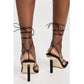 Good American - Women's Caged Square Toe Strappy Neoprene Heels
