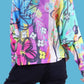 Gigi Moda - Daria Floral Doodle Print Batwing Sweater