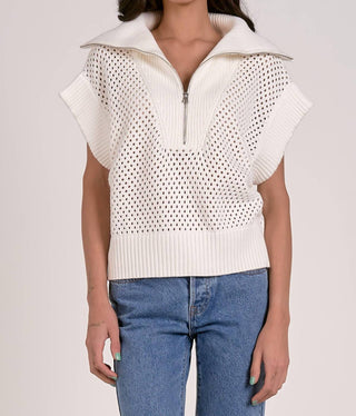 Elan - Luna Quarter Zip Sweater