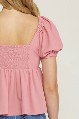 Entro - Bubble Sleeve Babydoll Top