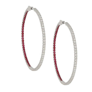 Diana M Jewels - 2.40 Cts 2" Hoop Earrings