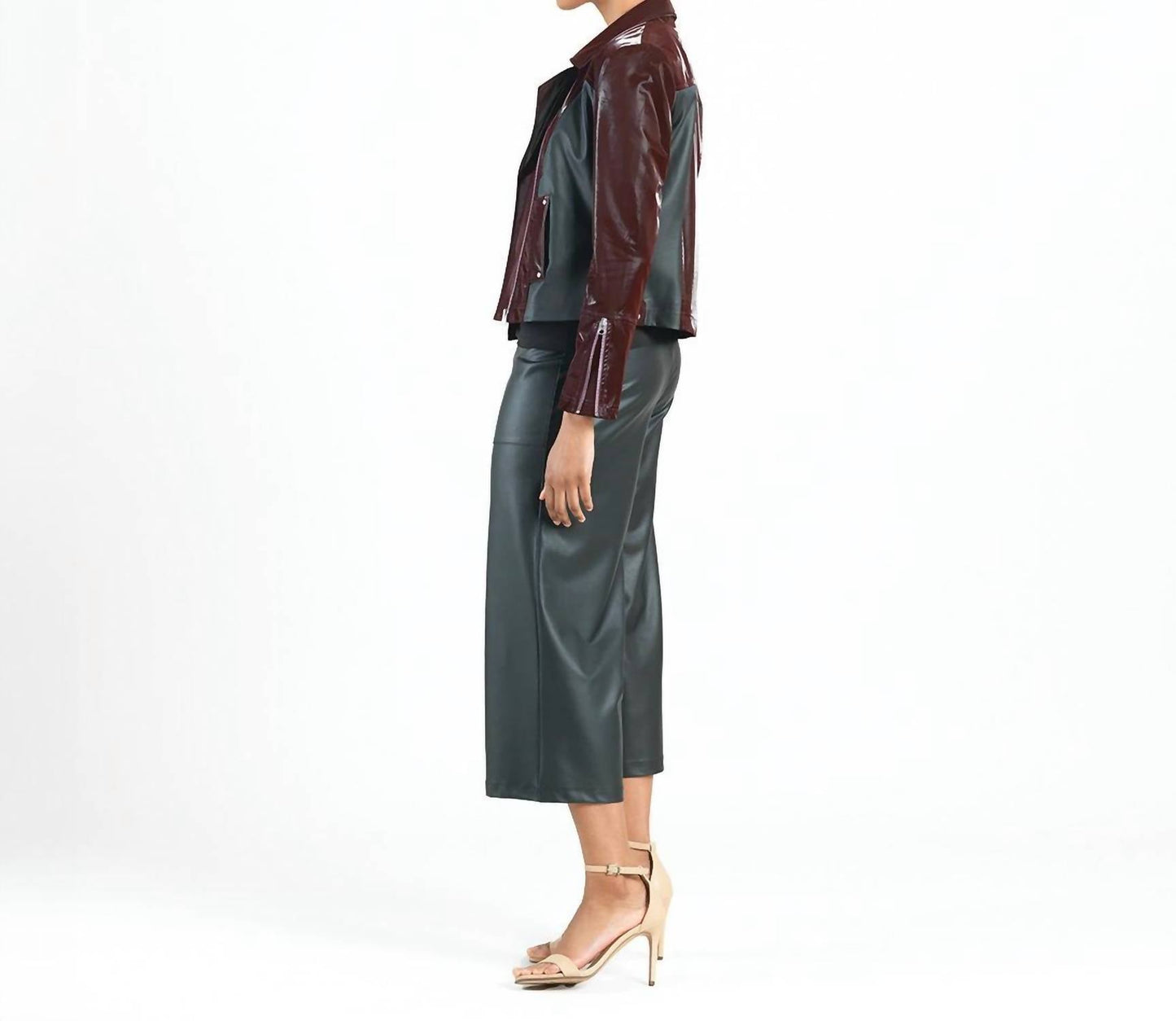 Clara Sun Woo - Vinyl/Liquid Leather Mixed Media Zip Jacket