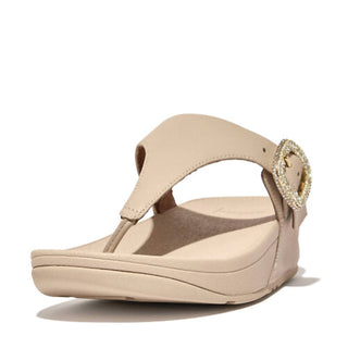 Fitflop - Women's Lulu Crystal Toe Post Buckle Leather Sandal
