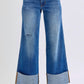 Judy Blue - Cuffed Retro Wide Leg Jeans