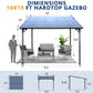 Wall Mounted Outdoor Pergola Gazebo, Heavy Duty Metal Awning With Roof