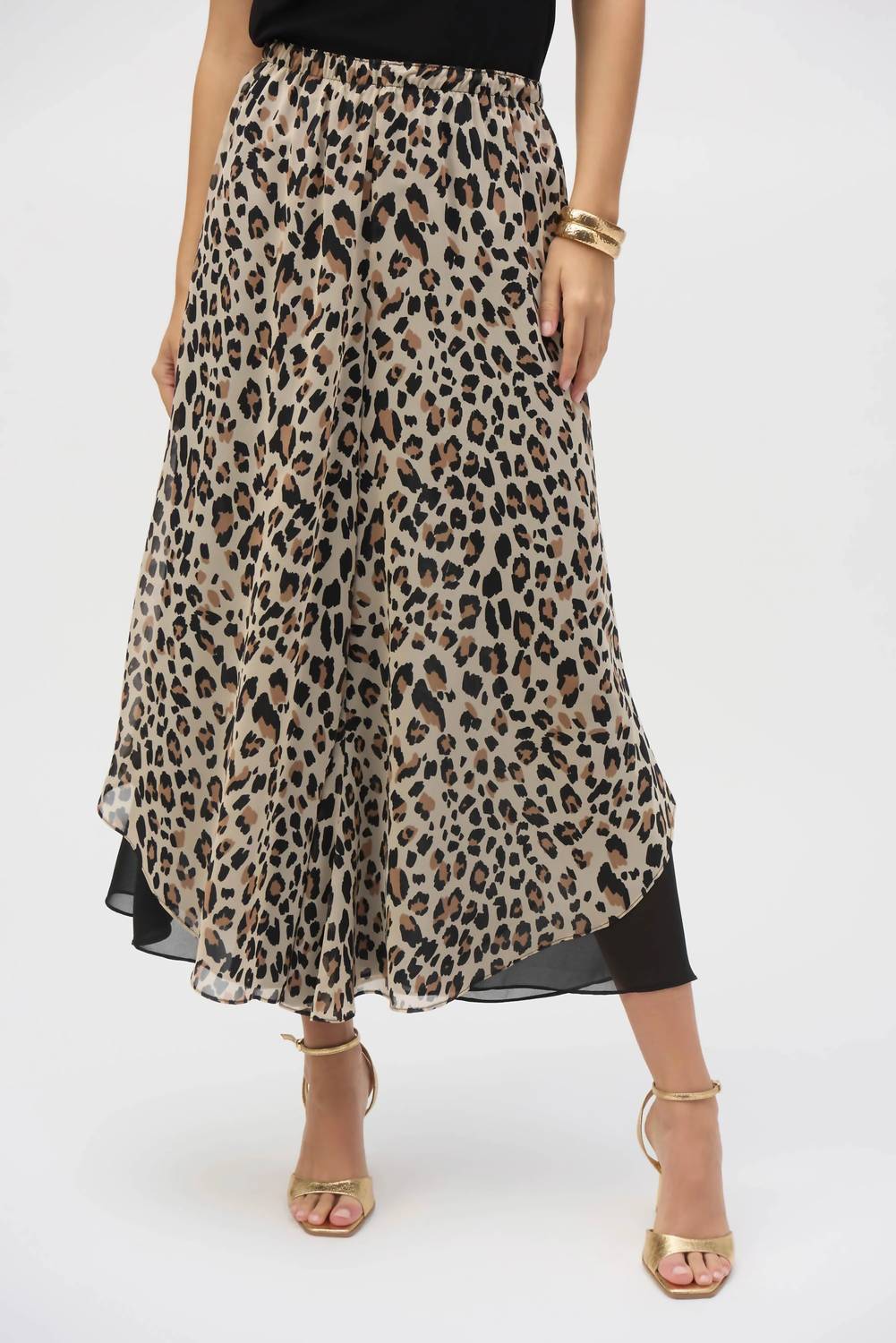 Joseph Ribkoff - Animal Print Chiffon Reversible Culotte Pants