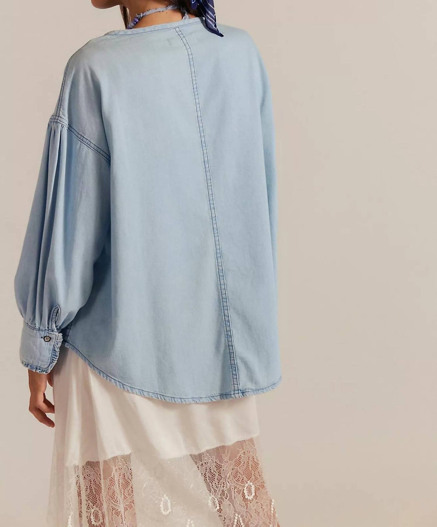 Free People - Women's Denim Dreaming Pullover Top