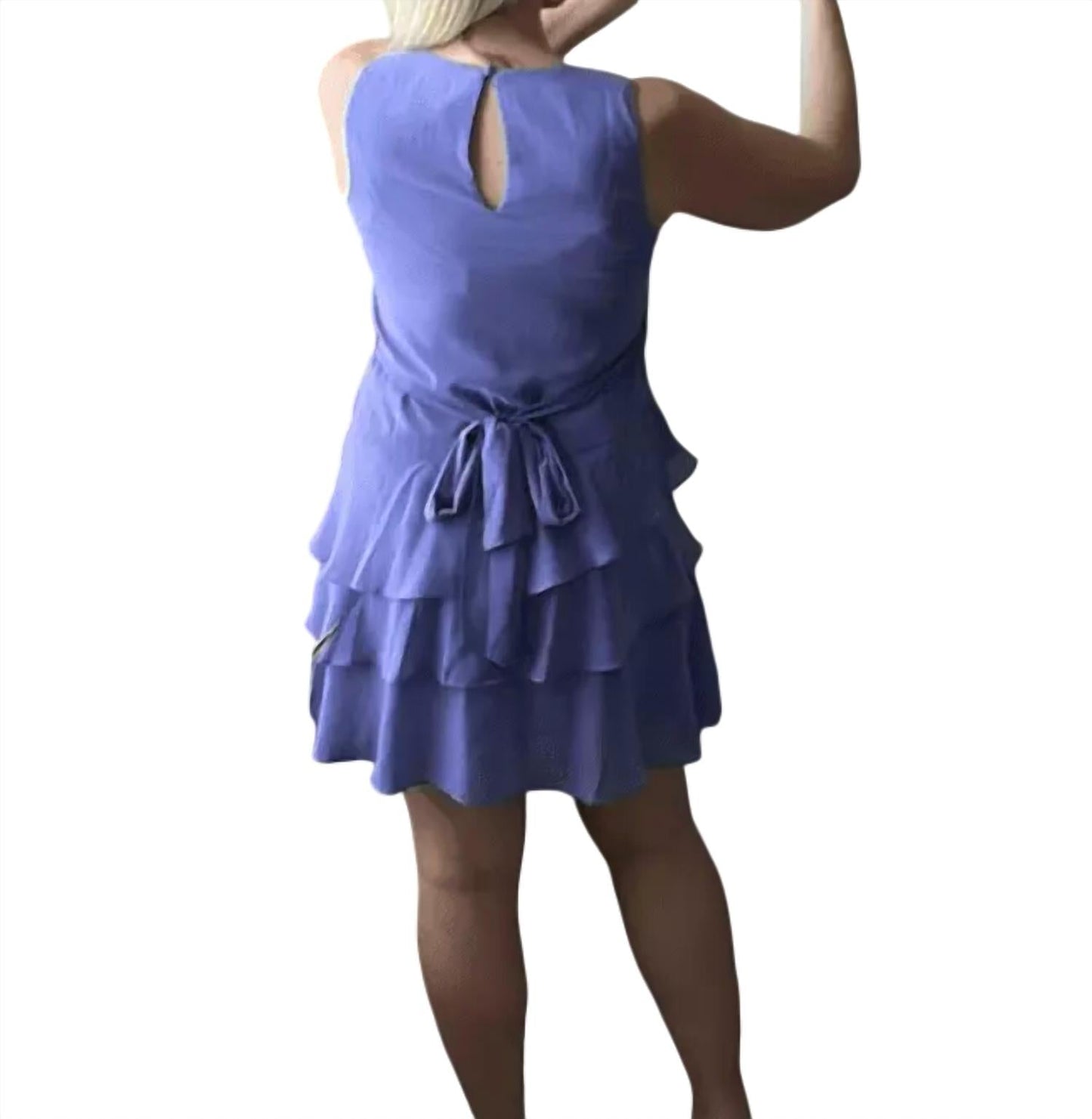 1.State - Ruffle Hem Belted Sleeveless Dress