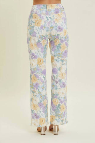 Baevely By Wellmade - Jeanette Floral Jeans