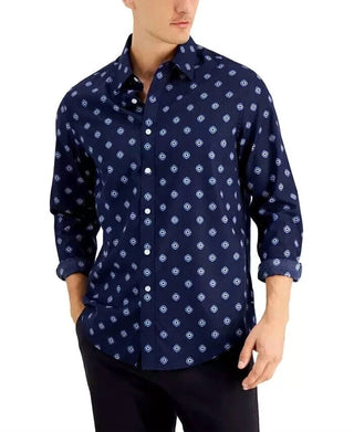 Club Room - Men's Geometric Print Woven Shirt