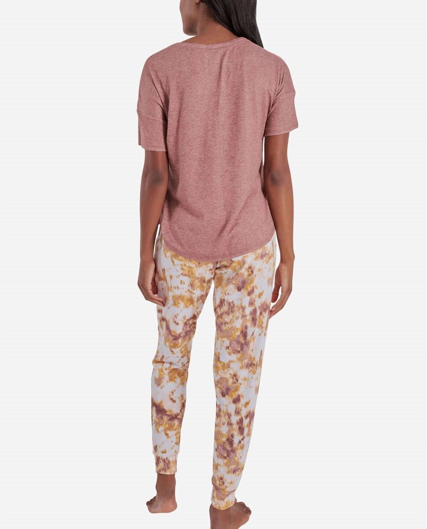 Danskin - Short Sleeve Hacci Pajama Set With Jogger
