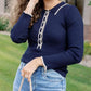 Entro - Stay In The Moment Ribbed Knit Long Sleeve Top