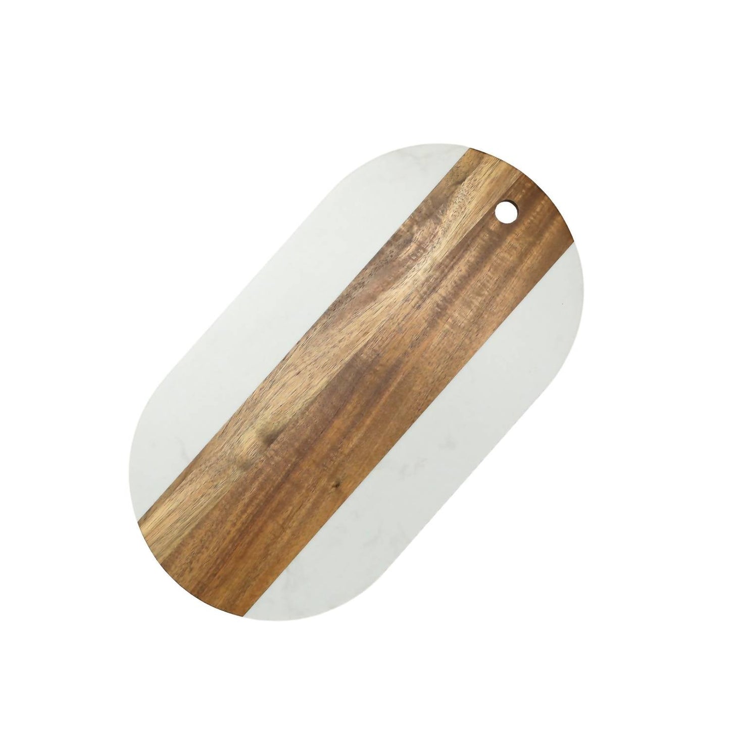 Creative Gifts International - Marble and Acacia Wood Oval Board
