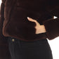 Belle Fare - Devon Short Faux Rex Fur Bomber Jacket Coat