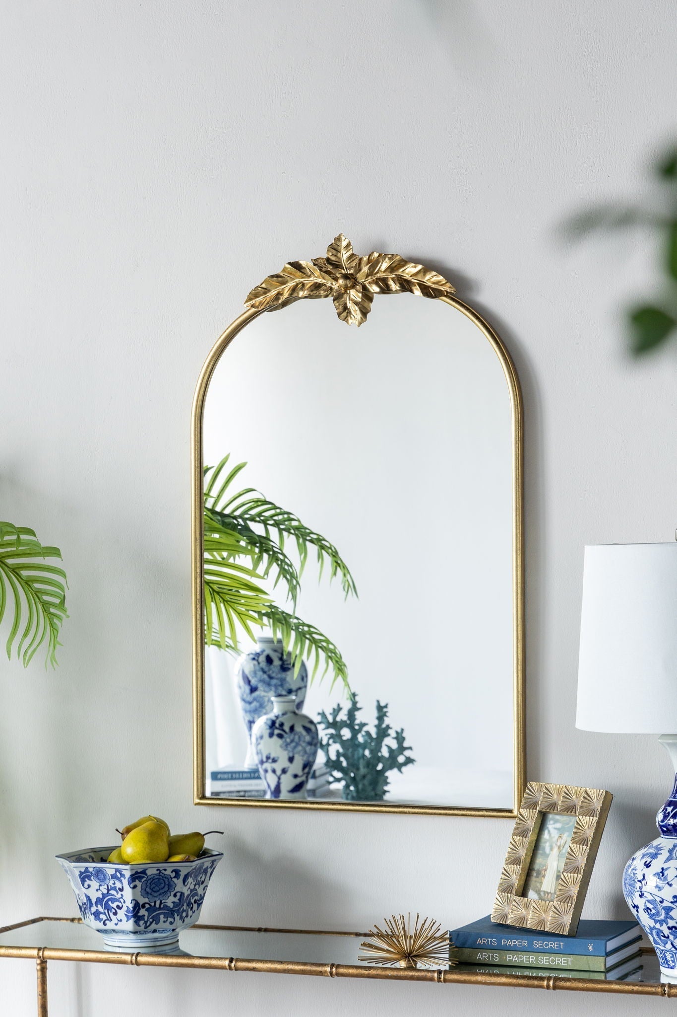 Arched Wall Mirror with Metal Frame