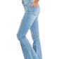 Vibrant Miu - Full Size Jess Button Flare Jeans