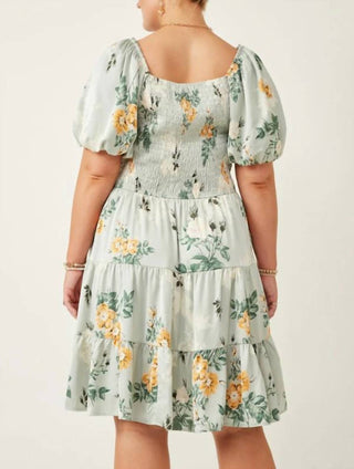 Hayden La - Romantic Floral Smocked Sheen Dress