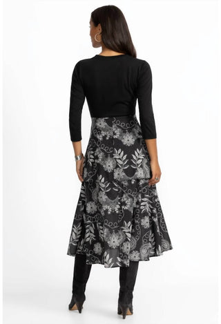 Johnny Was - MIXED MEDIA WRAP TIE DRESS